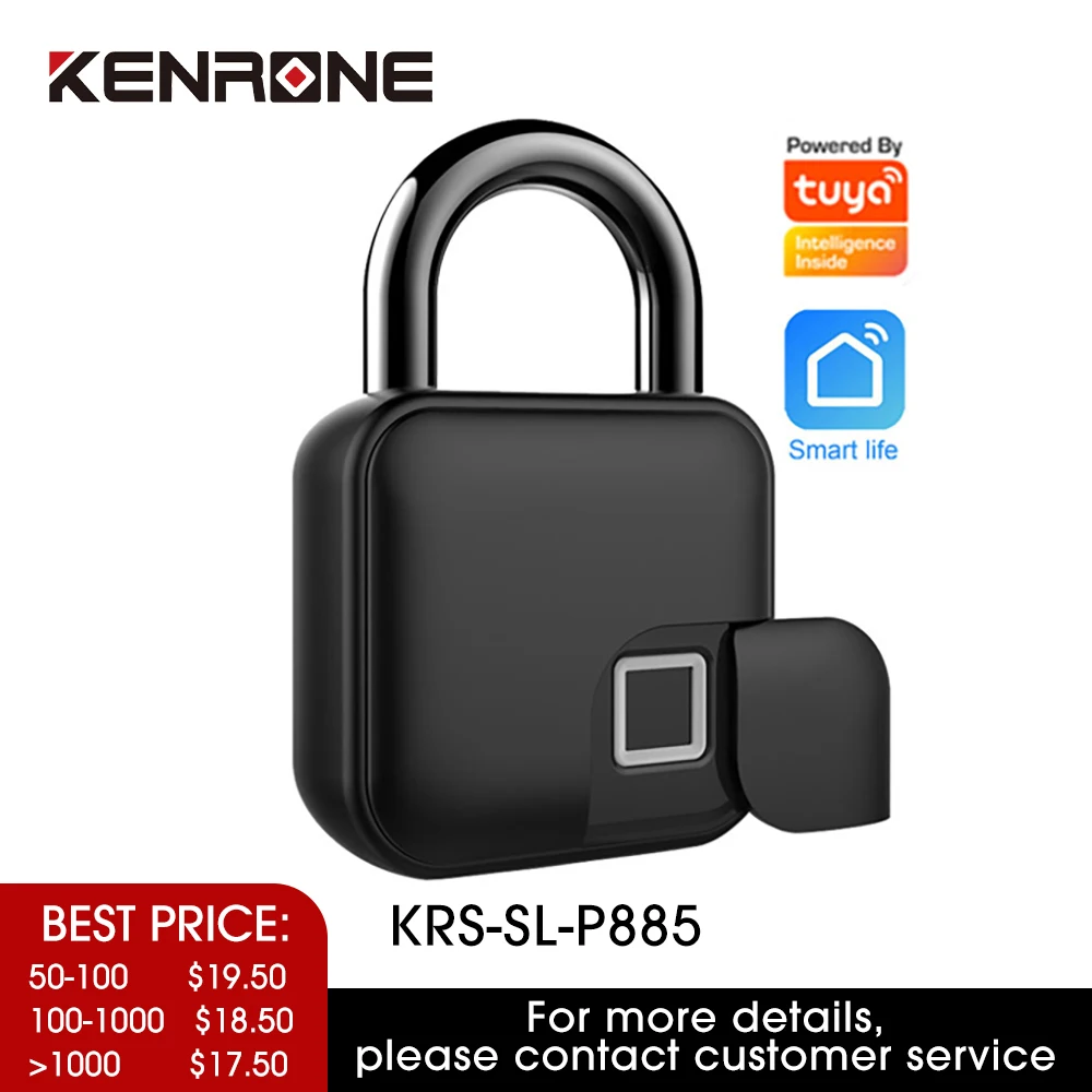 

KENRONE Fingerprint Padlock Tuya Cabinet Lock USB Rechargeable Waterproof Dormitory Anti-Theft Bag Luggage Lock