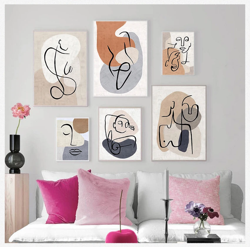 

And Prints Wall Art Canvas Painting Wall Pictures For Living Room Decor Abstract Line Color Block Body Art Nordic Posters
