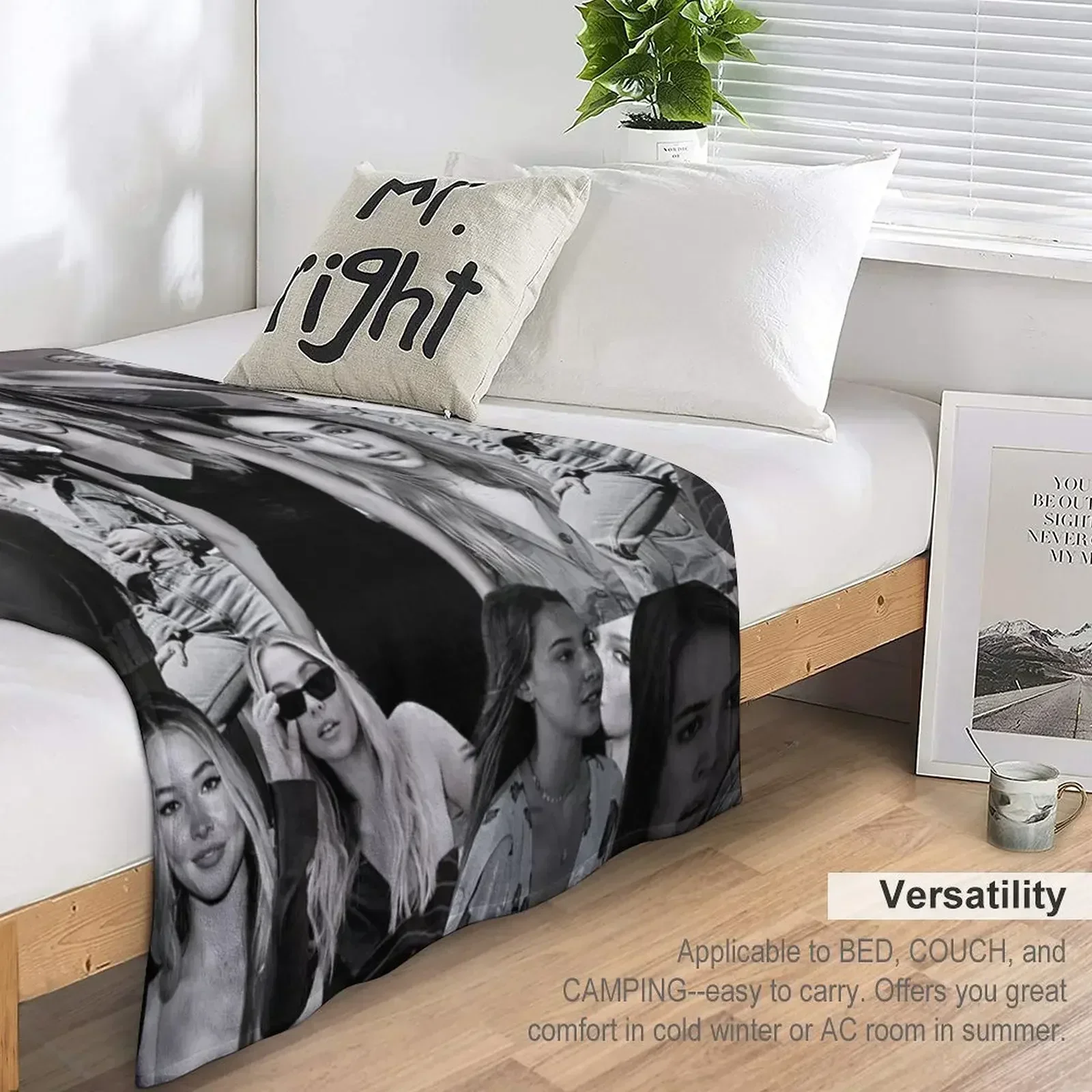 Madelyn Cline Super Fine черно-белый эстетический коллаж-2 одеяла для кровати декоративные