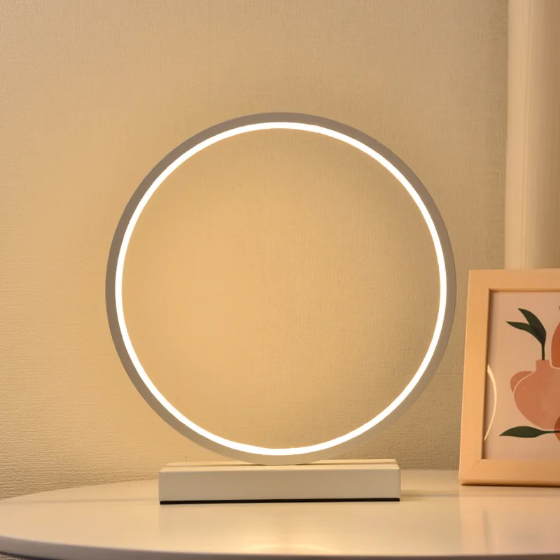 

Creative Bedroom Bedside Table Lamp Nordic Minimalist Modern Night Light Sleep Round Led Table Lamp Decoration Dormitory Desk
