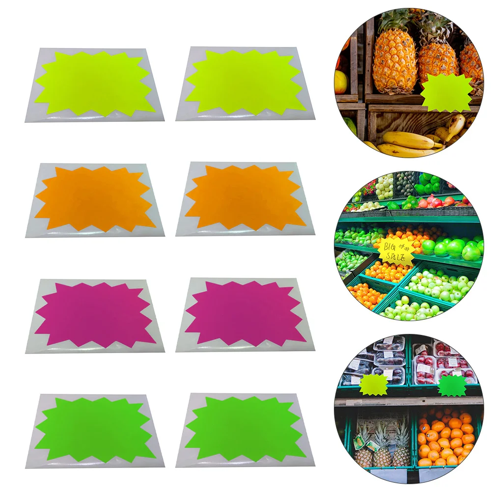 

Label Sticker Adhesive Stickers Price Tag Star Shape Supermarket Decal Fluorescent Paper Notes Decals Explosion Design