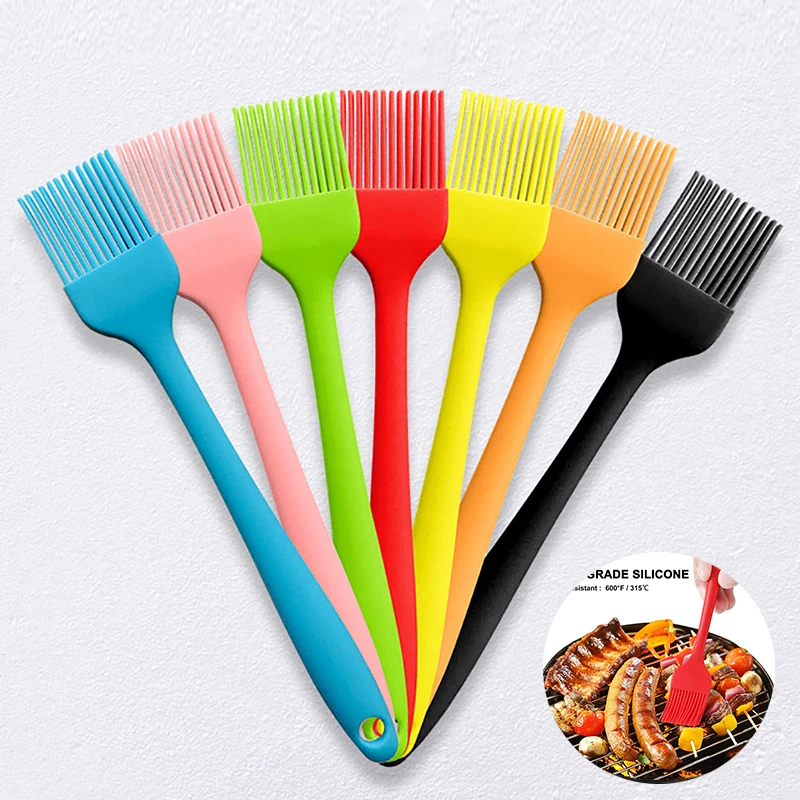

1pcs Heat-resistant Silicone Barbecue Oil Brush Oil Brush Butter Baking Brush Kitchen Fried Chicken Wings Cooking Accessories