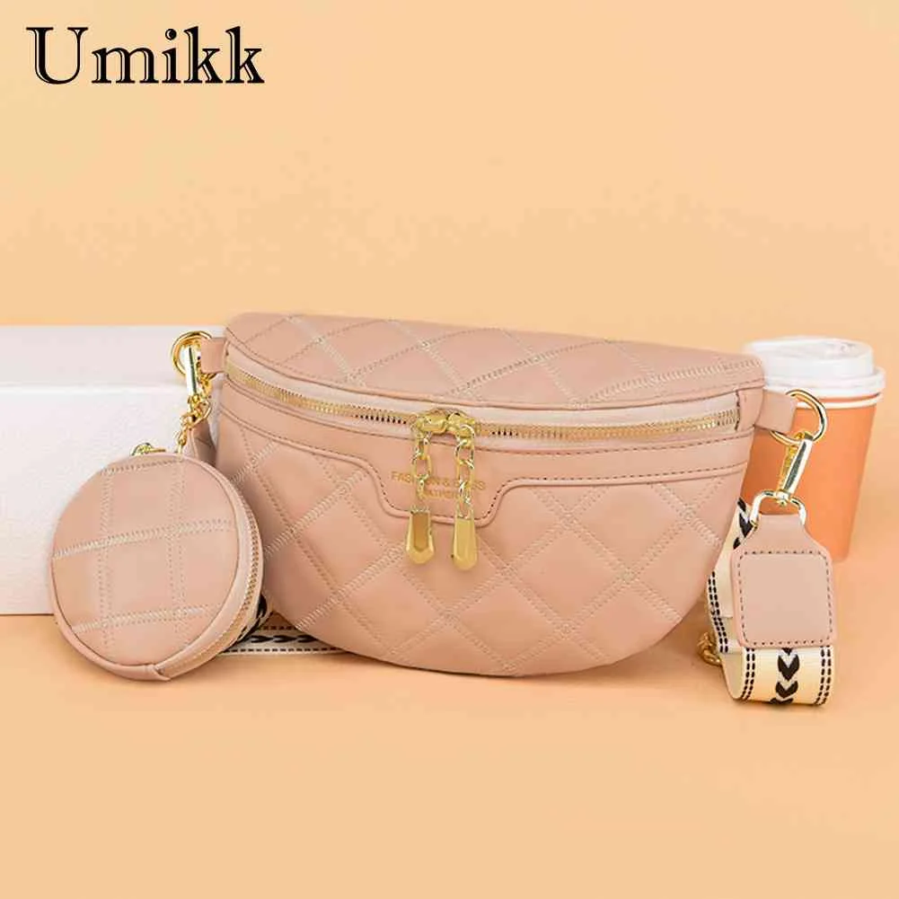 

Модная женская нагрудная сумка с ромбовидным узором, кожаные женские сумки через плечо, Мужская поясная сумка с широким ремешком и кошелеком для монет для покупок