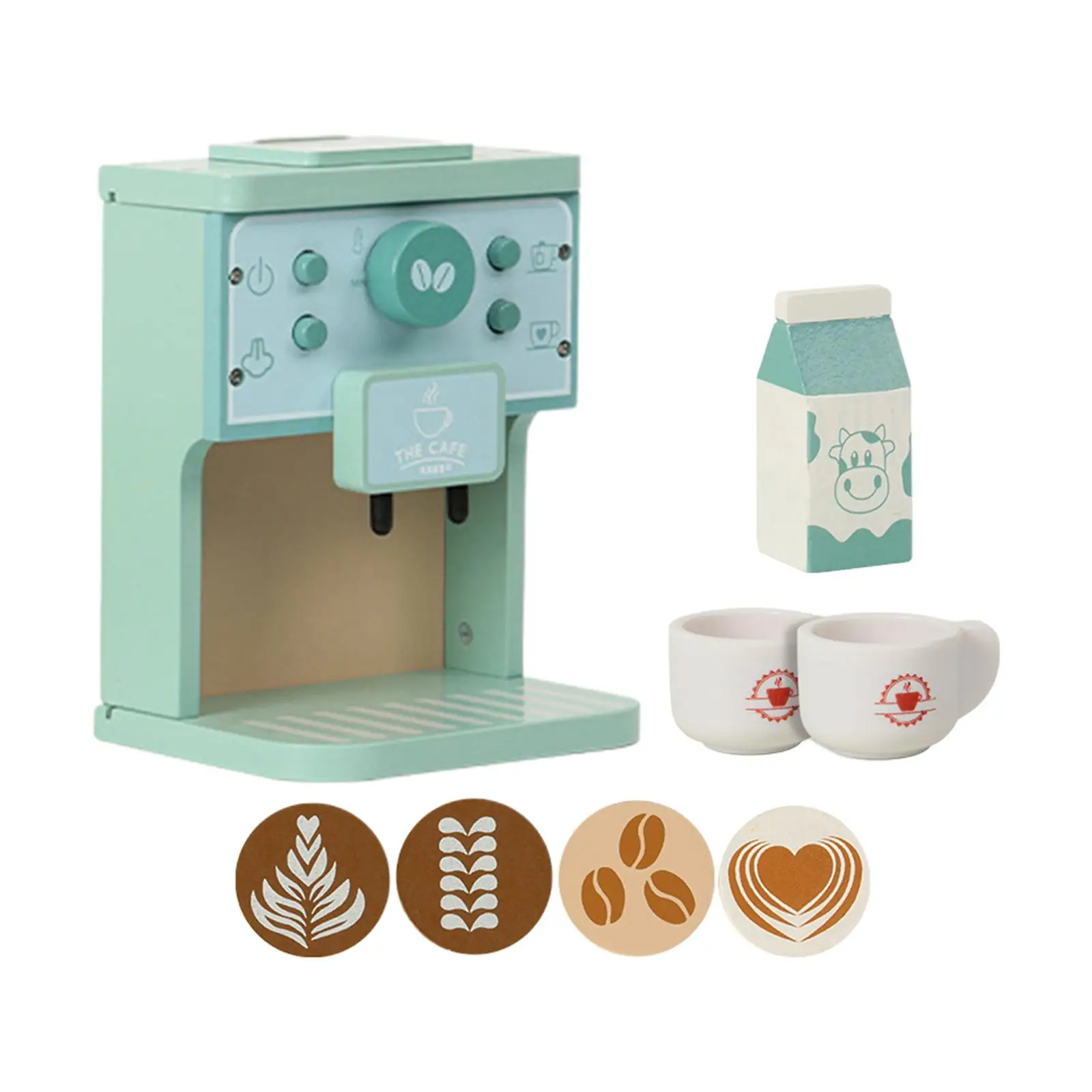 

8 Pieces Espresso Machine Playset Upgraded Toy Coffee Set Play Kitchen Accessories for Children Girls Boys Kids Birthday Gifts
