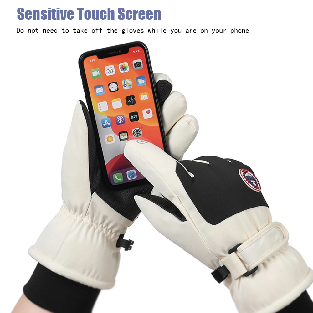 Мужские и женские зимние лыжные перчатки водонепроницаемые для сенсорного