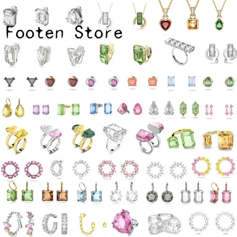 

Original SWA 2023 New Christmas Gift Trend Stilla Earrings Millenia Necklace Ring Set Austrian Crystal for Women With Logo