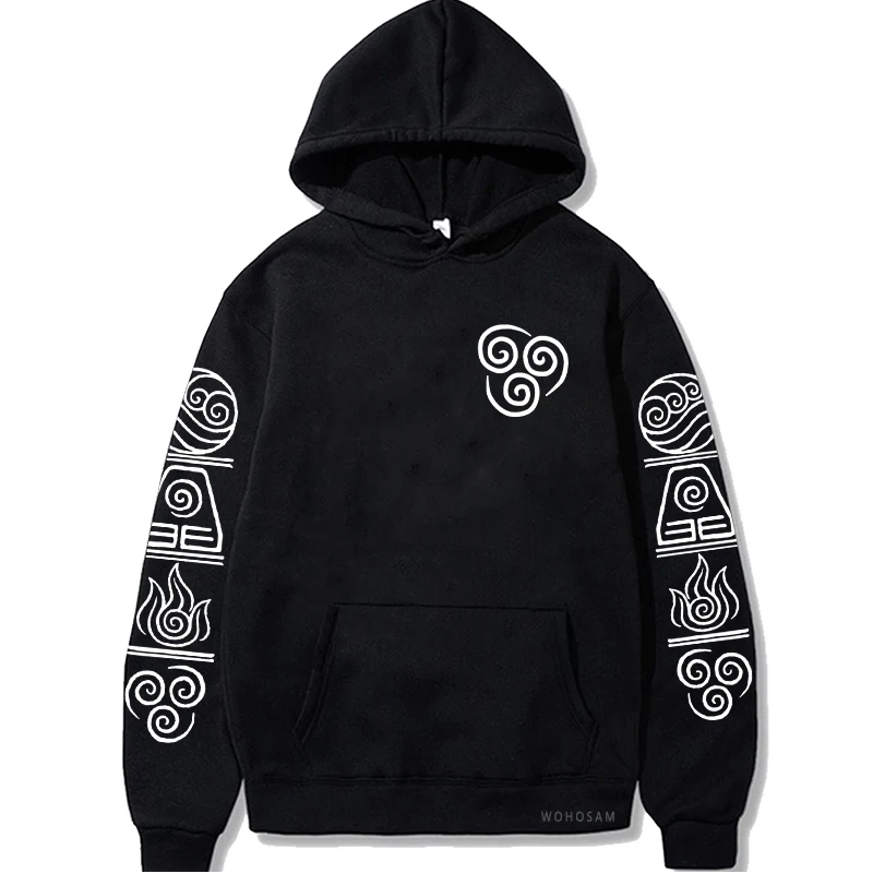 Аниме Аватар последние Airbender холодный воздух черно-белый логотип печатные