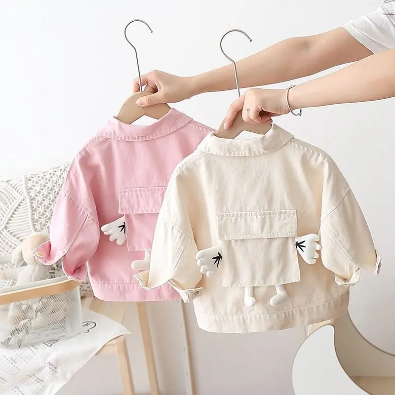 

2022 Spring Autumn Infant Baby Denim Jacket Girls Coats Korean Style Children Outerwear Kids Jackets Clothes For Girls Coat 1-6Y