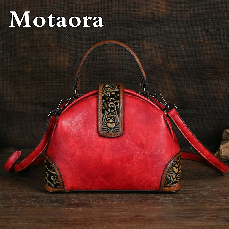 MOTAORA 2023 New Retro Embossed Leather Women's Bag Multi Color Female Crossbody Shoulder Bags For Ladies Clip Handbag For Women