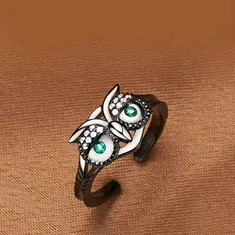 

Personality Punk Owl Ring Funny Opening Adjustable Animal Finger Ring Party Jewelry Fashion Accessories Gifts