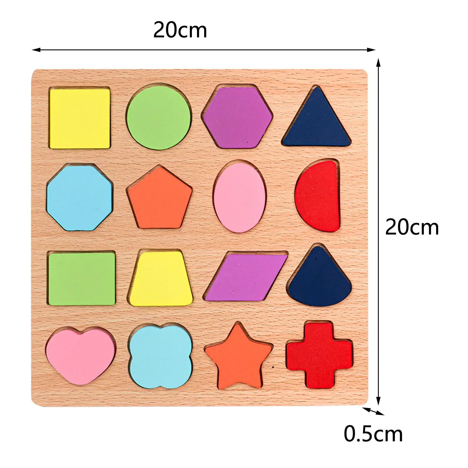 Peg Puzzle Board Toy Jigsaw Shape Recognition Toy for 1 2 3 Year Old Kids Children