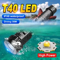 2022 new super diving flashlight 100000lumens usb tactical torch waterproof 18650 rechargeable led powerful lantern flashlight