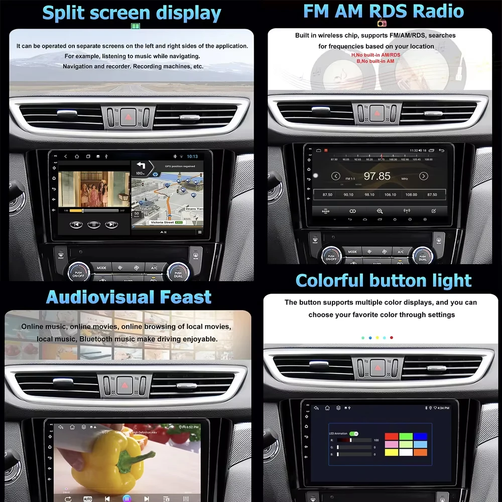 Фото 7-дюймовый Android 16 Auto Carplay для Toyota Auris Corolla 2006-2012, автомобильная мультимедийная система с GPS-навигацией и поддержкой Carplay №4