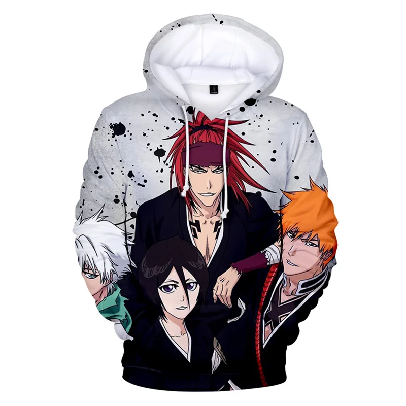 

Anime Grim Reaper Bleach Hoodie Men Clothing 3D Manga ichigo kurosaki Printed New in Hoodies Women Harajuku Fashion y2k Pullover