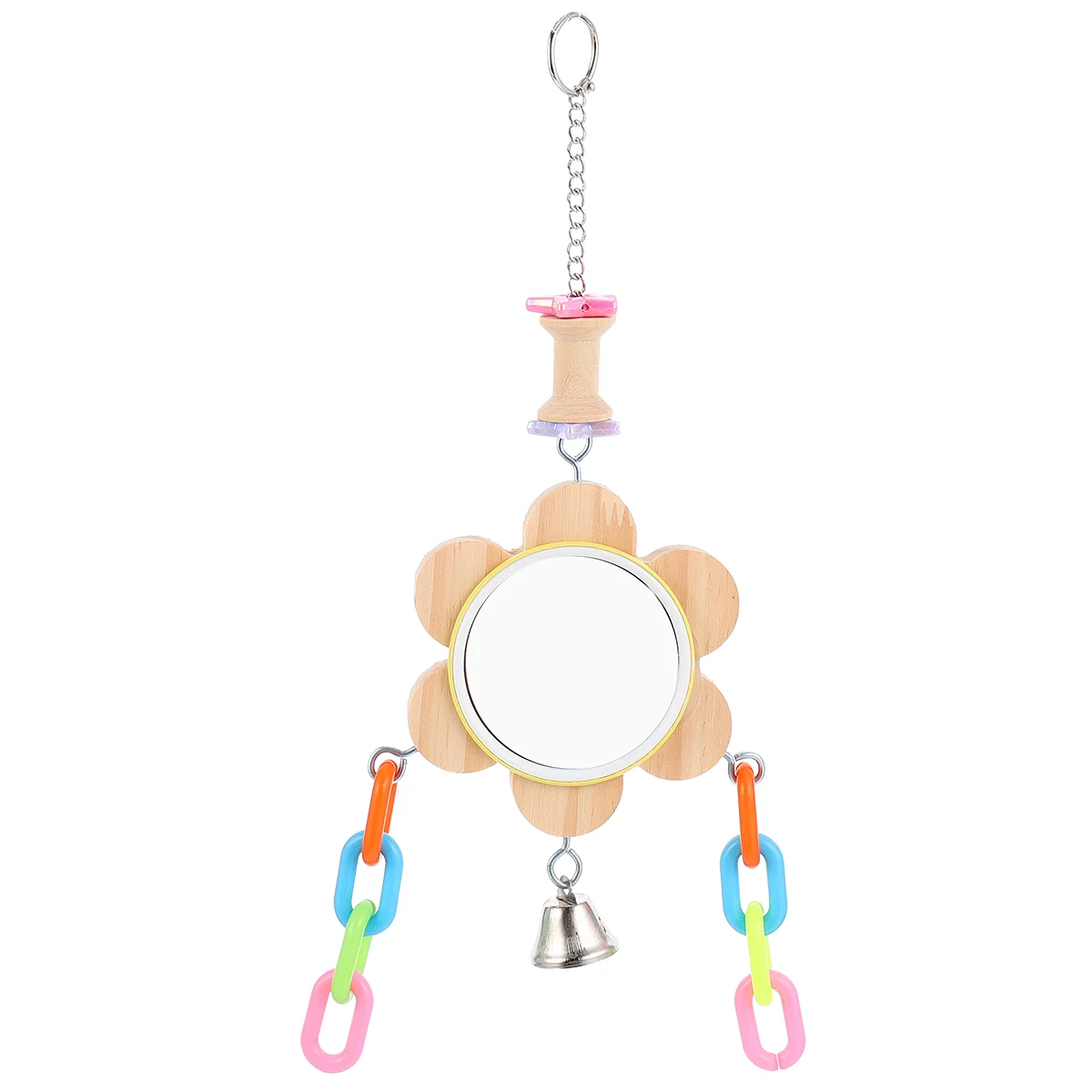 

Mirror Bird Swing Pet Hanging Parrots Chewing Toystoy Birds Cage Hammock Cockatiel Perch Climbing Wooden Perches Parrot Budgie