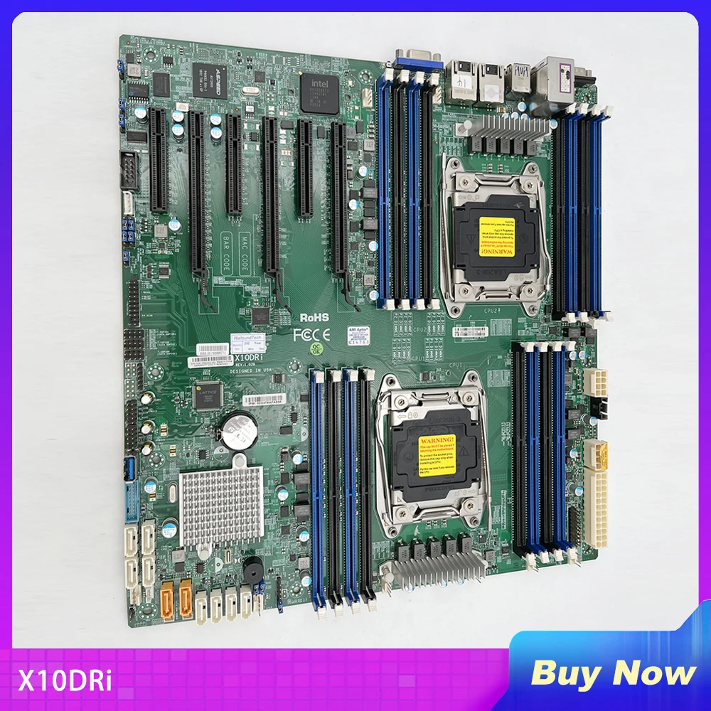 

For Supermicro PC Motherboard LGA2011 Support E5-2600 V4/V3 Family DDR4 Dual Port GbE LAN SATA3 (6Gbps) IPMI 2.0 X10DRi