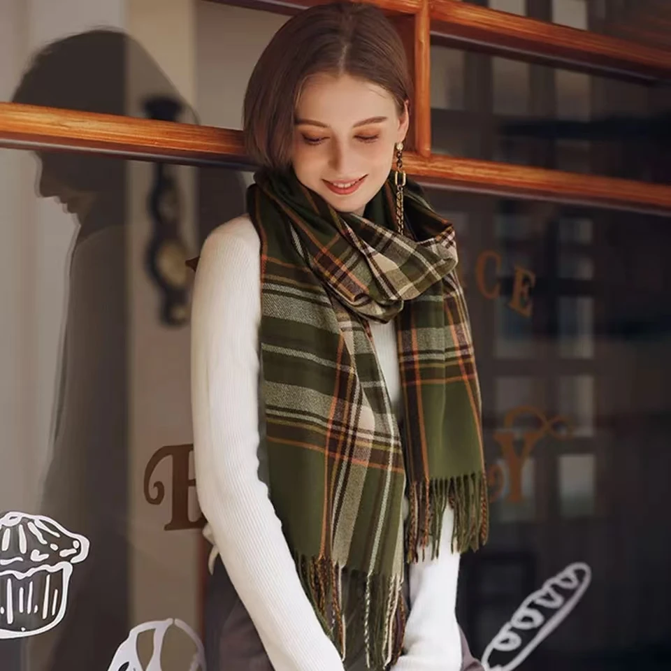 Стильный клетчатый подогреватель для дам модный шотландский Zachte Lange Omslagdoek Kerst
