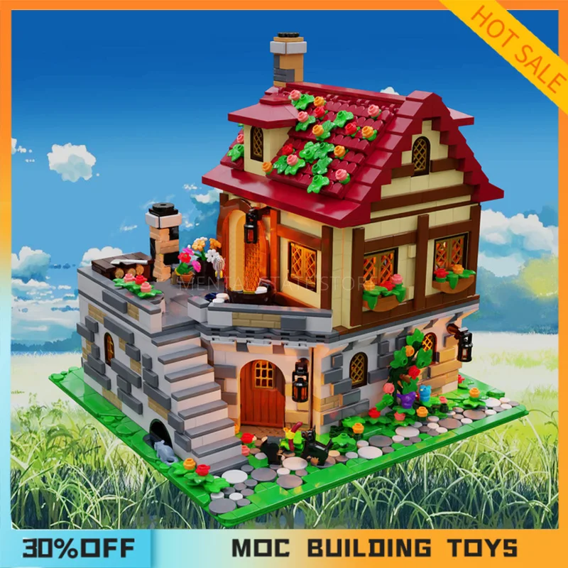 2454 шт. Детский конструктор MOC Таверна под цветами