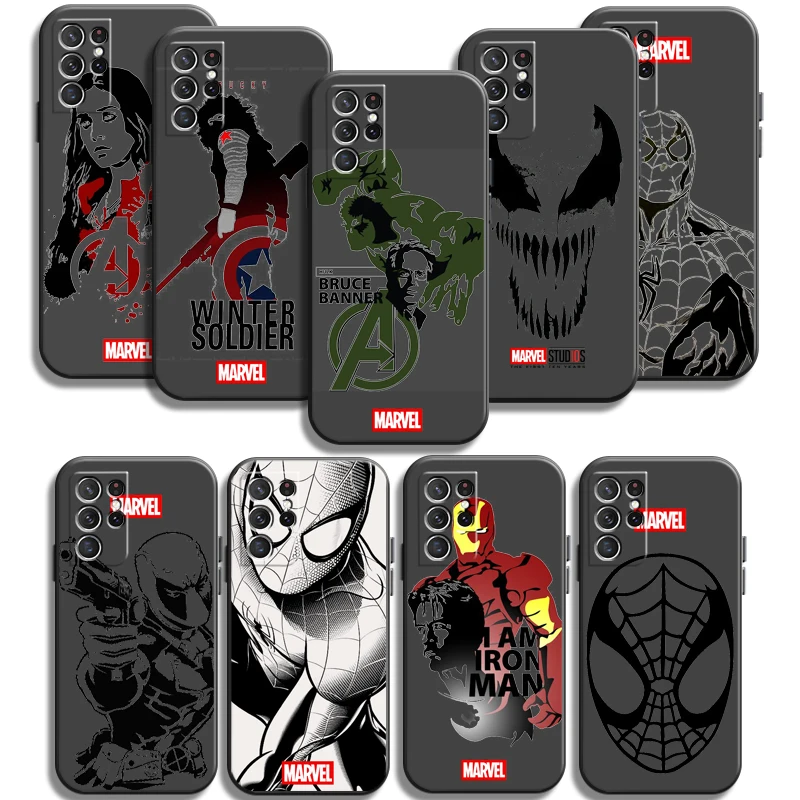

Marvel Cartoon Spiderman Phone Cases For Samsung Galaxy M12 FE S20 Lite S8 Plus S9 Plus S10 S10E S10 Lite M11 M12 S20FE Coque