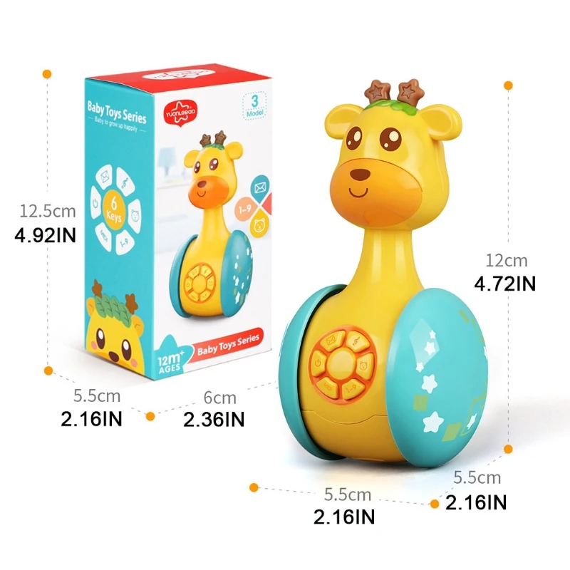 

1Pc Sliding Tumbler Multifunctional Puzzle Rattle Toy with Enlightenment Stories, Dazzling Lights and Childhood Songs