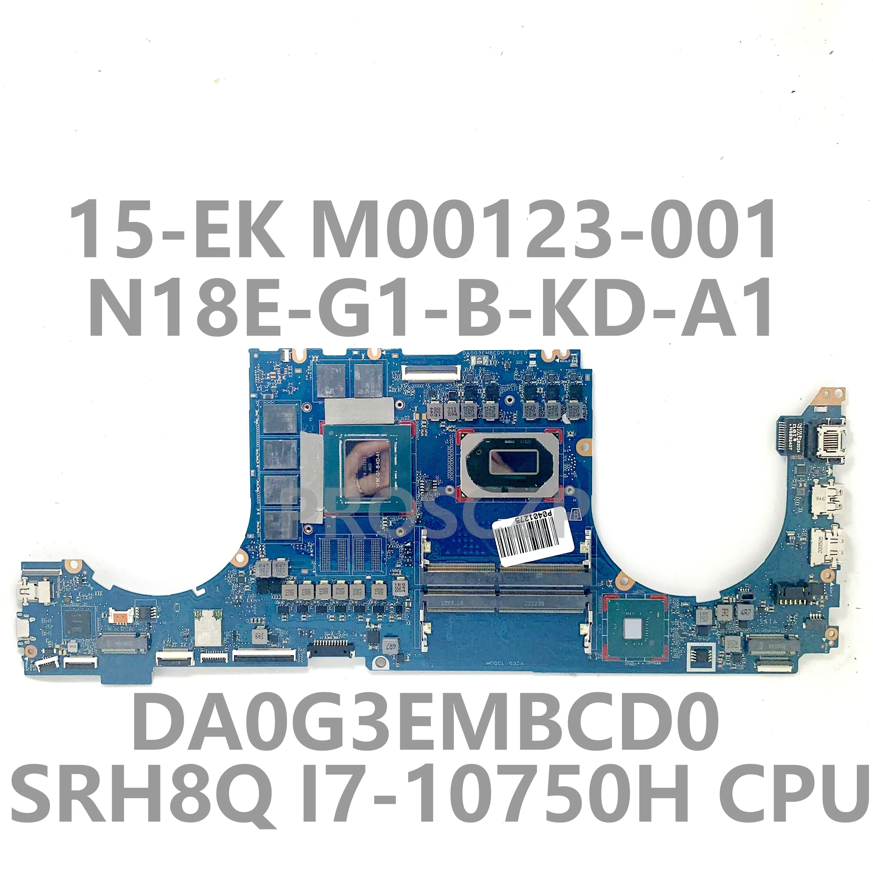 

M00123-001 M00123-501 M00123-601 For HP 15-EK With SRH8Q I7-10750H CPU DA0G3EMBCD0 Laptop Motherboard N18E-G1-B-KD-A1 100%Tested