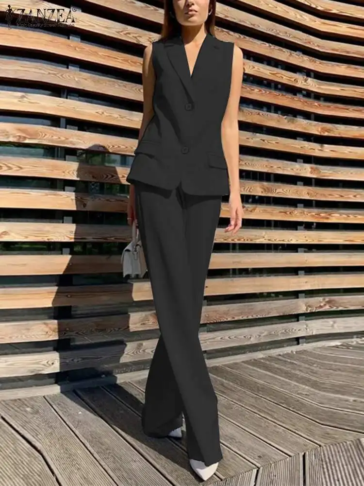 

Комплект брюк ZANZEA женский из 2 предметов, модный розовый жилет, уличная одежда, спортивный костюм, элегантная юбка, летние подходящие комплекты