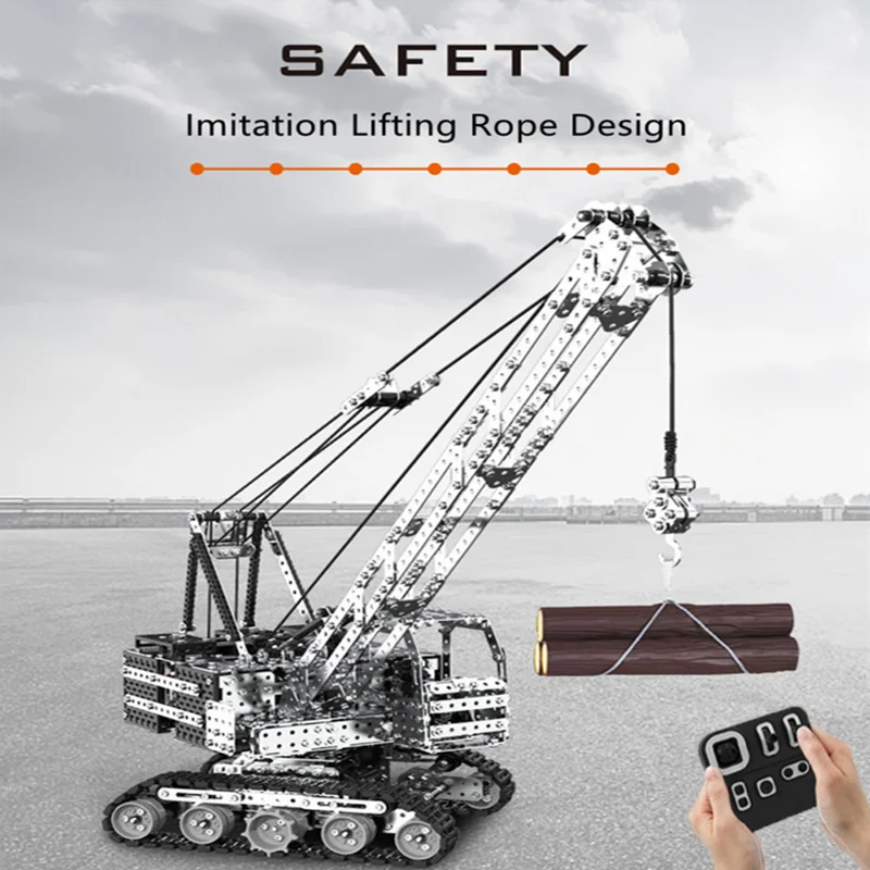 Новинка сборка RC грузовик DIY строительные блоки 2,4G дистанционное управление RC кран на гусеничном ходу с подъемом строительный кран из сплава родитель-ребенок