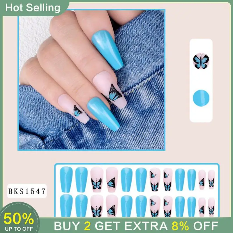 

Инструмент для самостоятельного наращивания ногтей, не повредит руки, съемная Длинная лента для ногтей, клейкая лента, любовь, Бабочка, накладной ноготь, французский дизайн ногтей