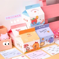 korean cartoon memo pads milk carton ins extractable student cute handbook boxed not sticky note stationery plan label paper