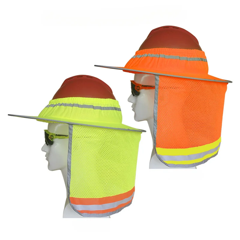 

Summer Sun Shade Safety Hard Hat Neck Shield Helmets Reflective Stripe Useful Mesh Reflective Cap Cover for Construction Workers