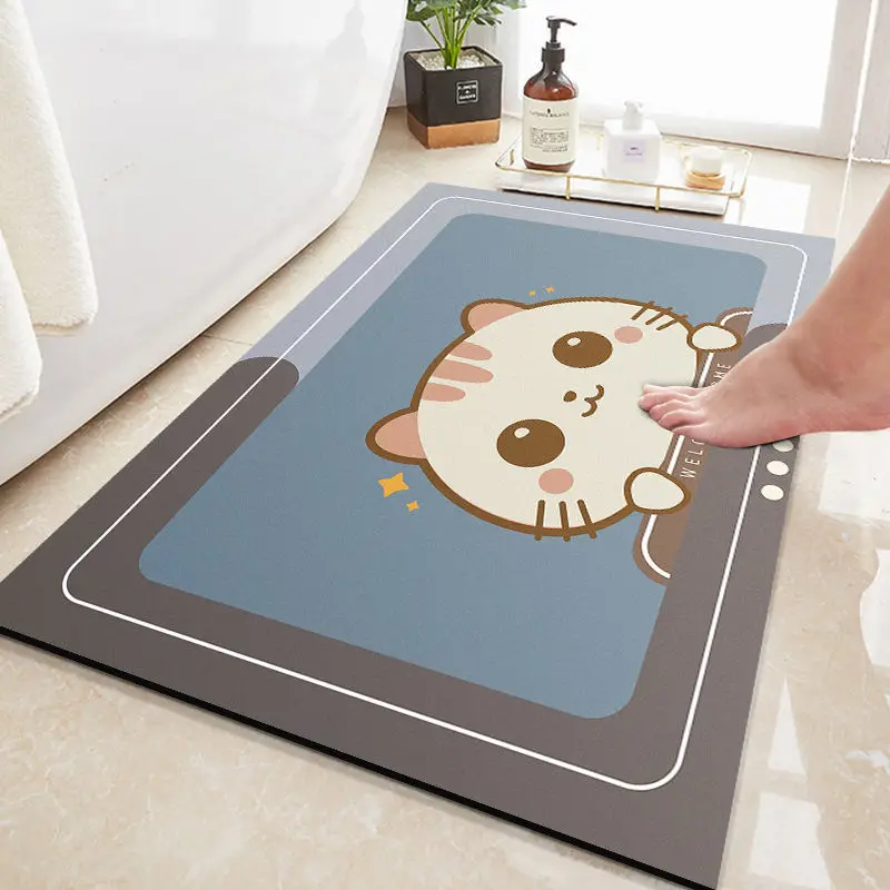 

2023 floor mats, soft and non slip bathroom floor matsgrey
