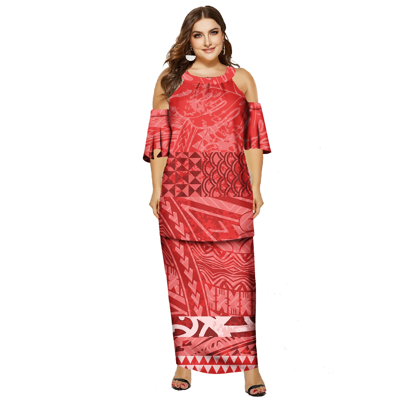 Женский комплект из рубашки с лямкой на шее и юбки