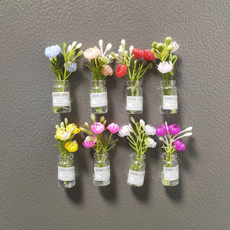 

Набор мини-вазочек для цветов, магниты на холодильник, 8 штук