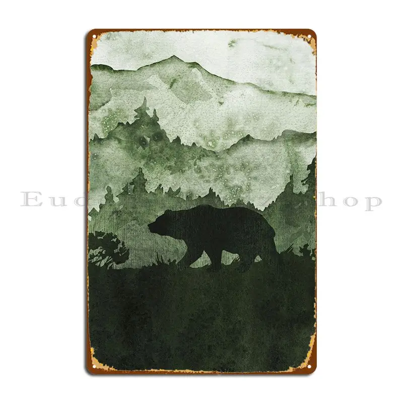 

Into Nature Wild Bear Metal Sign Poster Funny Garage Plaques Custom Personalized Wall Cave Tin Sign Poster