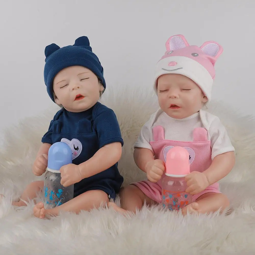 

Lifelike Silicone Vinyl Twins Doll Baby Reborn 20 Inch 50 CM Realistic Sleeping Babies Dolls With Lovely Clothes Kids Playmate