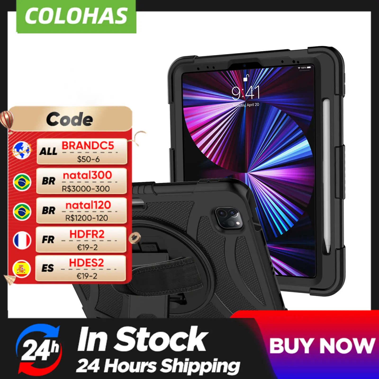 

Чехол с ручным ремешком на 360 градусов для IPad Mini 5 6 Air 2 3 4 10,9 9,7 2018 7th 8th 9th Gen 10,2 2021 Pro 11 Kids Eva противоударный чехол