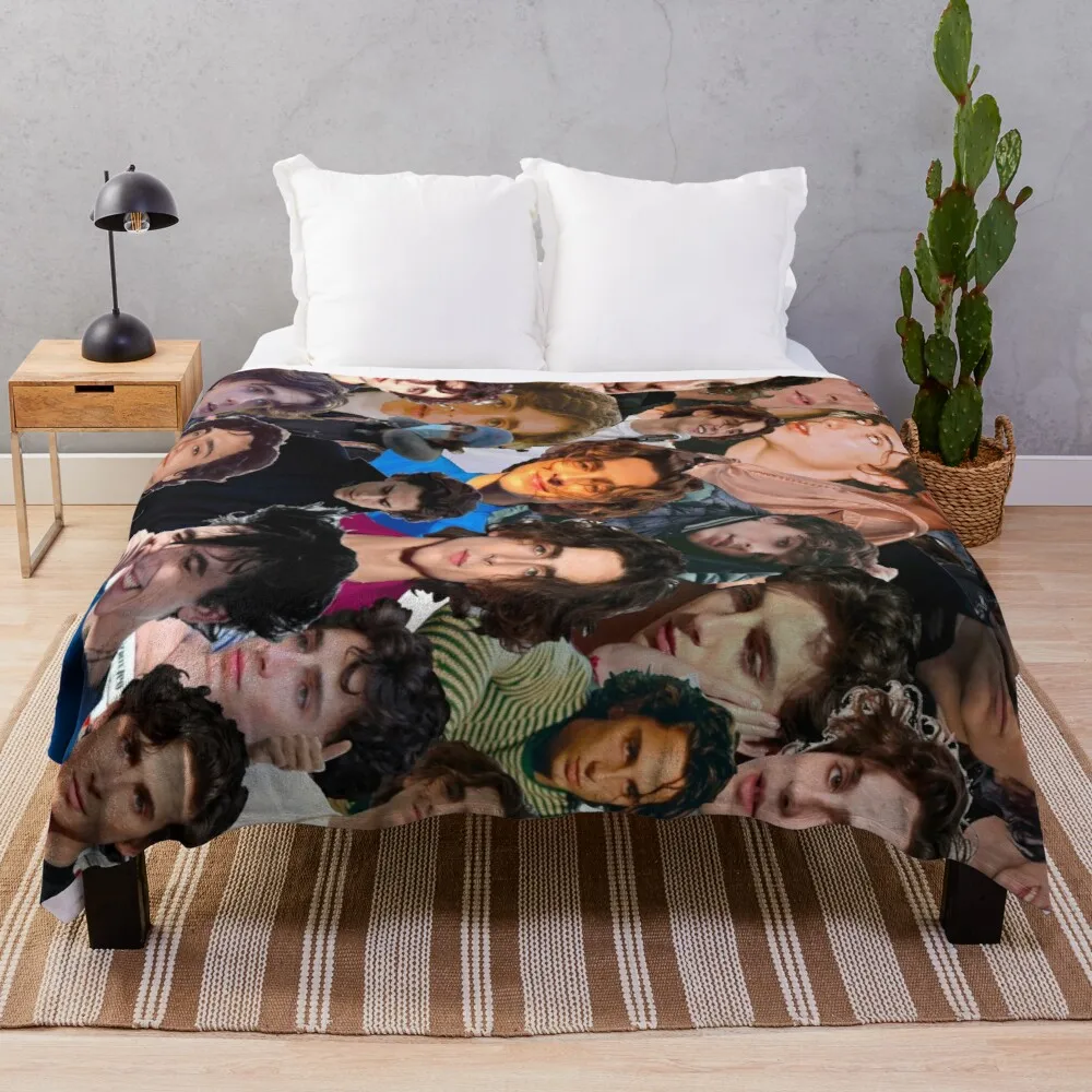 

Timothe Chalamet Photo Collage Throw Blanket