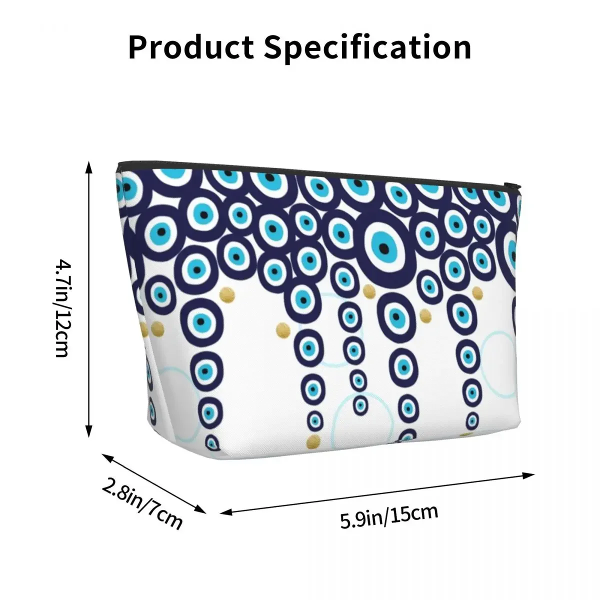 Женская Дорожная Косметичка С Синими И Золотыми Бусинами Hamsa Nazar Design Повседневная