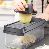2022 new multifunctional vegetable shredder grater household with basket diced carrot potato onion slicing kitchen accessories