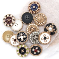 6pcs faux pearl gold women coat metal buttons for clothing garment decorative large vintage buttons sewing accessories wholesale
