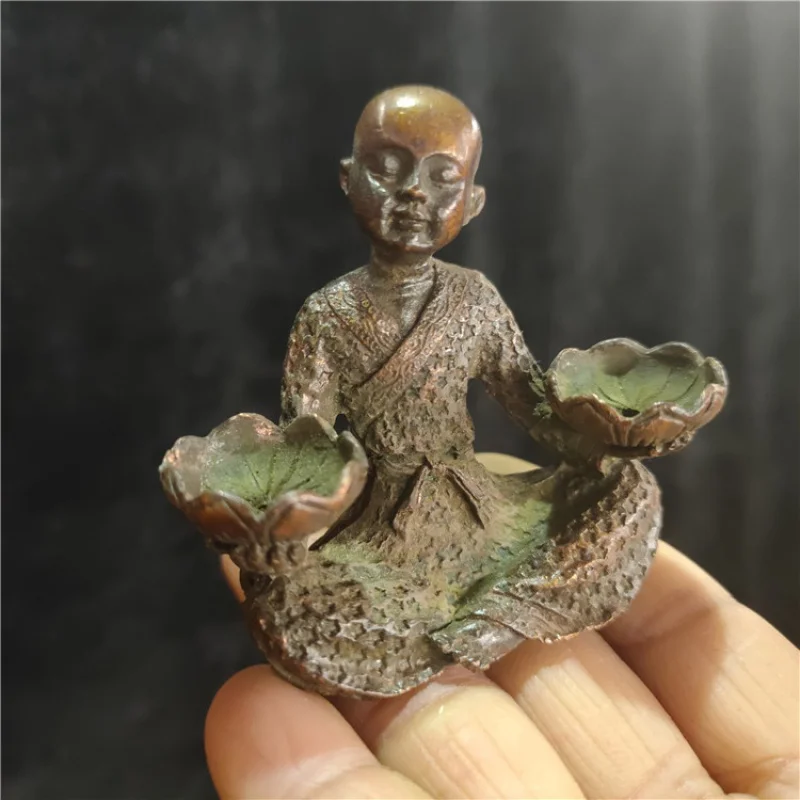 

Supply Antique Miscellaneous Crafts Solid Wrist Splint Lotus Bald Head Small Seat Buddha Backflow Incense Ornaments