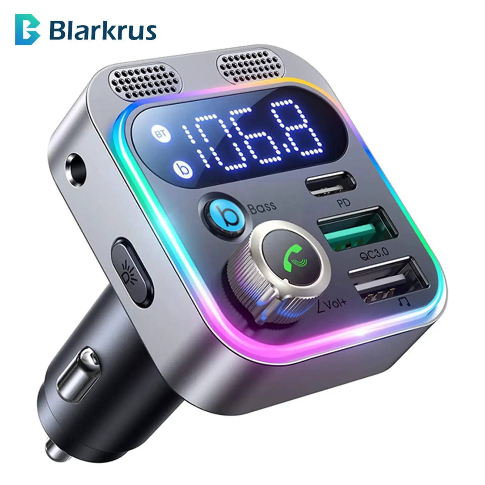 

2022 48w Bluetooth 5.3 Fm Transmitter Car Adapte Dual Mics Hifi Sound For Car, [ Dual Mics Deep Bass Sound] U4q3