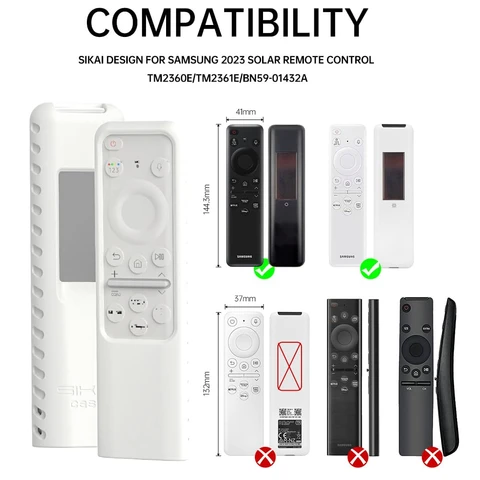 Силиконовый чехол для Samsung SolarCell 2023, TM2360E BN59-01432A TM2361E BN59-01439A Smart TV Remote Anit-Lost со шнурком