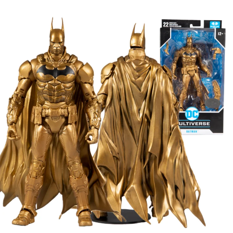 

Mcfarlane Multiverse Batman Arkham Knight Gold Version 7 Inches 18cm Original Action Figure Model Collection Kid Toy Gift