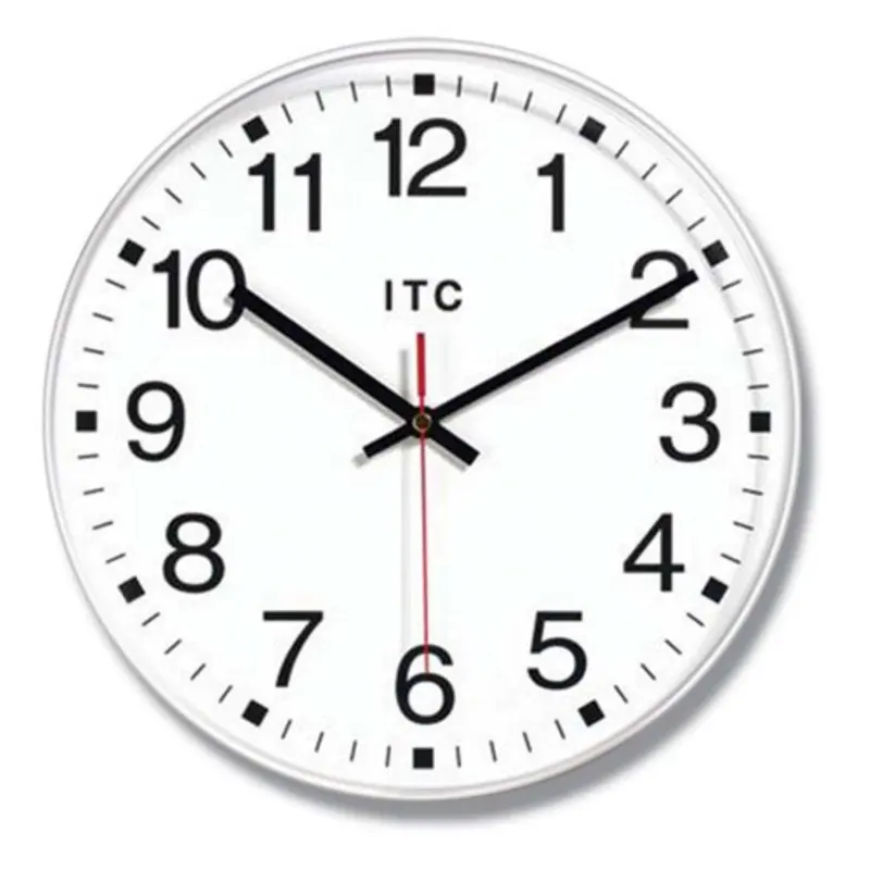 

Basic Prosaic White 12-inch Traditional Analog Display Wall Clock