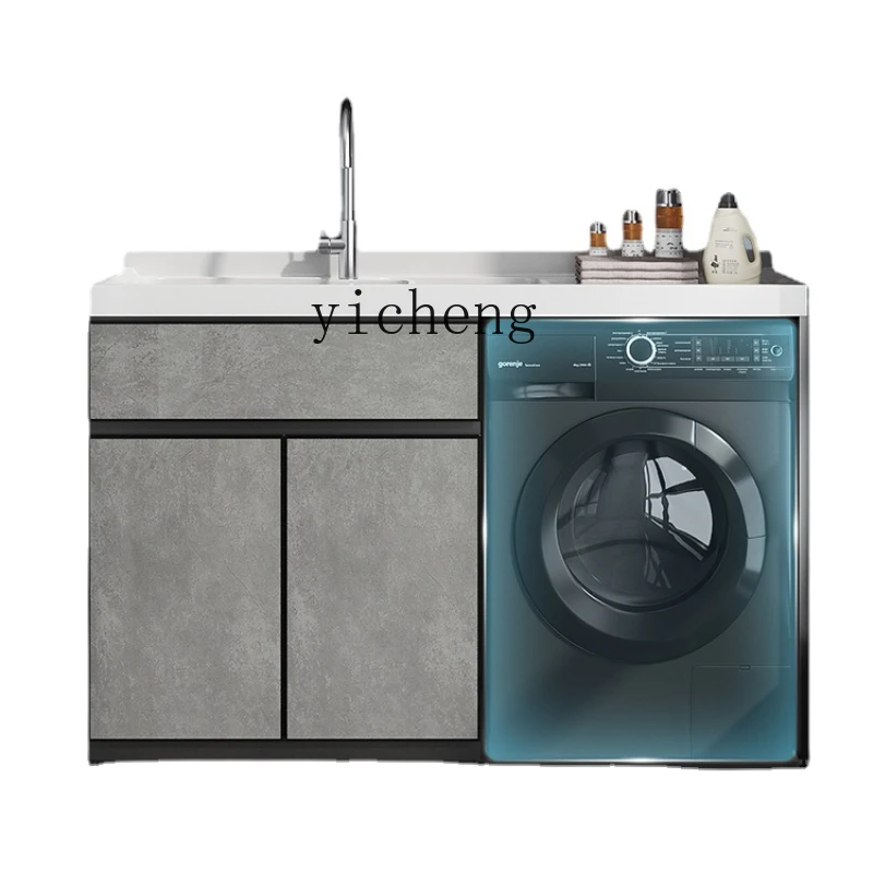

YY Alumimum Balcony Wash Wardrobe Combination Drum Washing Machine Companion Whole Washbin with Washboard