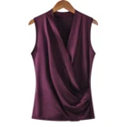 Жилет женский атласный, без рукавов, с V-образным вырезом
