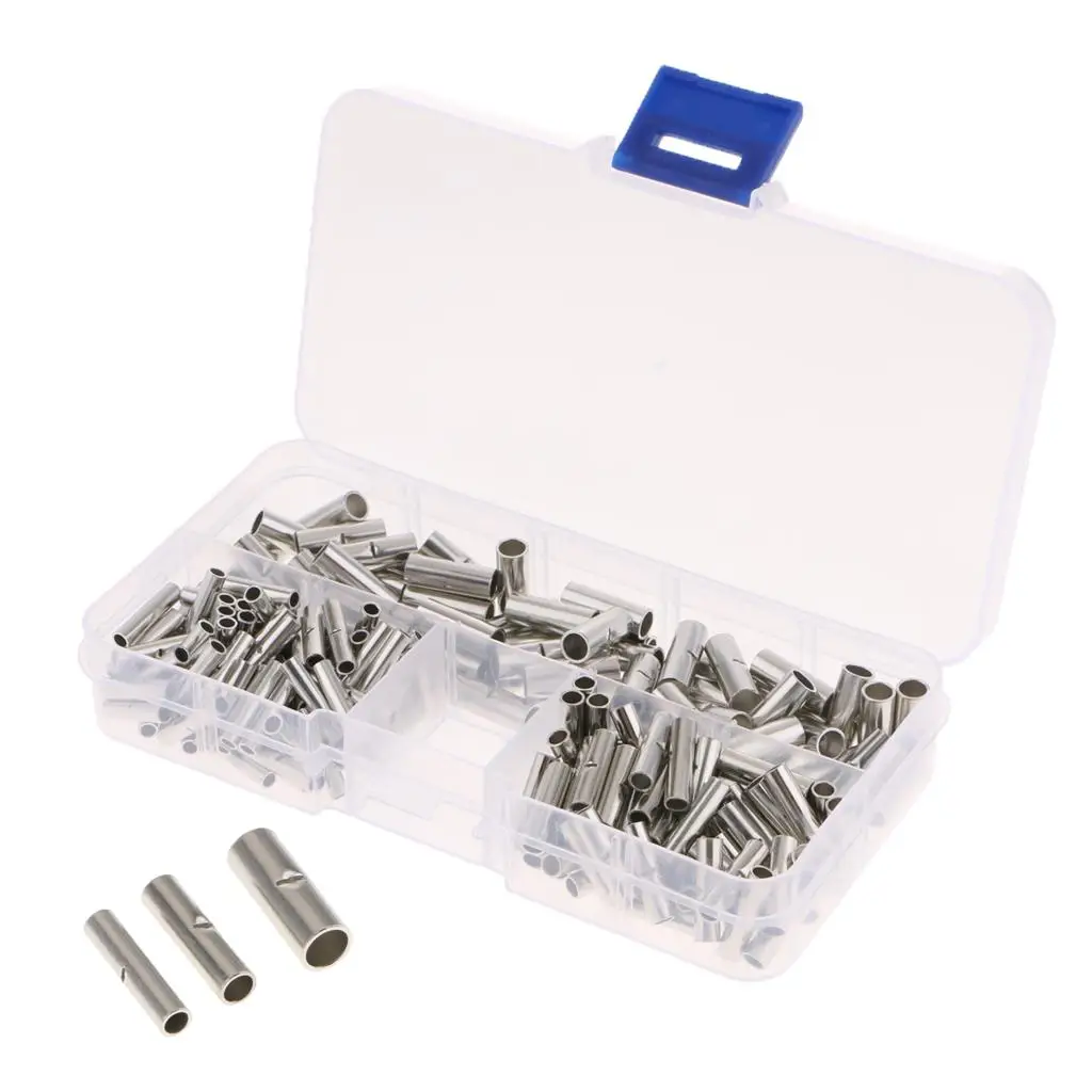 

200pcs 22-18 16-12 12- Electrical Wire Non Insulated Butt Connectors Uninsulated Connectors Crimp Ferrule Terminals