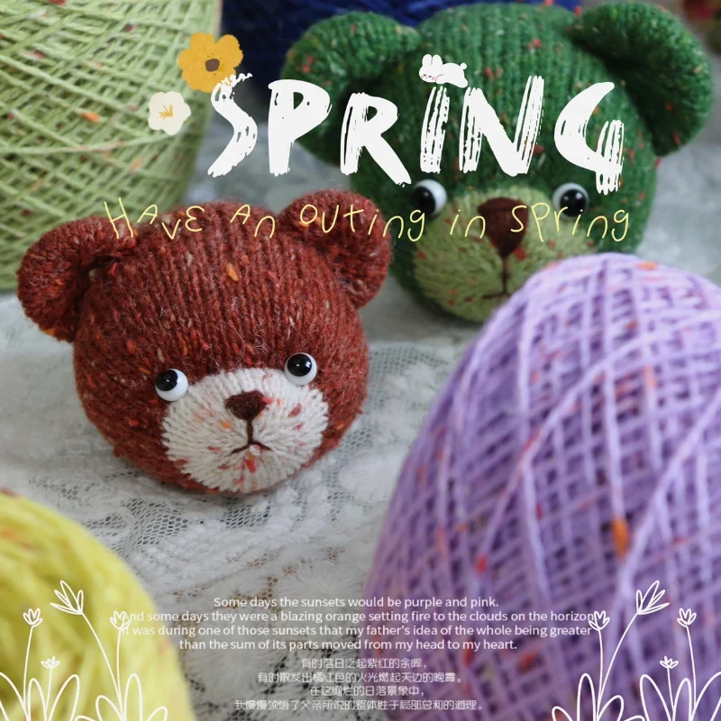 

50g Handmade Colored Dot Double Strand Cotton Yarn Thread Thin Line for Crochet Baby Clothes Dolls Diy Bag Hand Knitted Wool