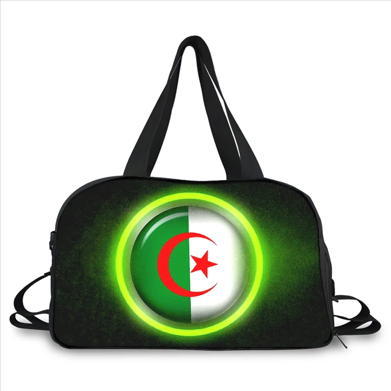 Algeria Flag 3D printing fashion trend portable large capacity multi-function messenger bag travel bag